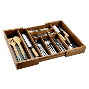 KESPER Variabler Besteckkasten, dunkler Bambus 