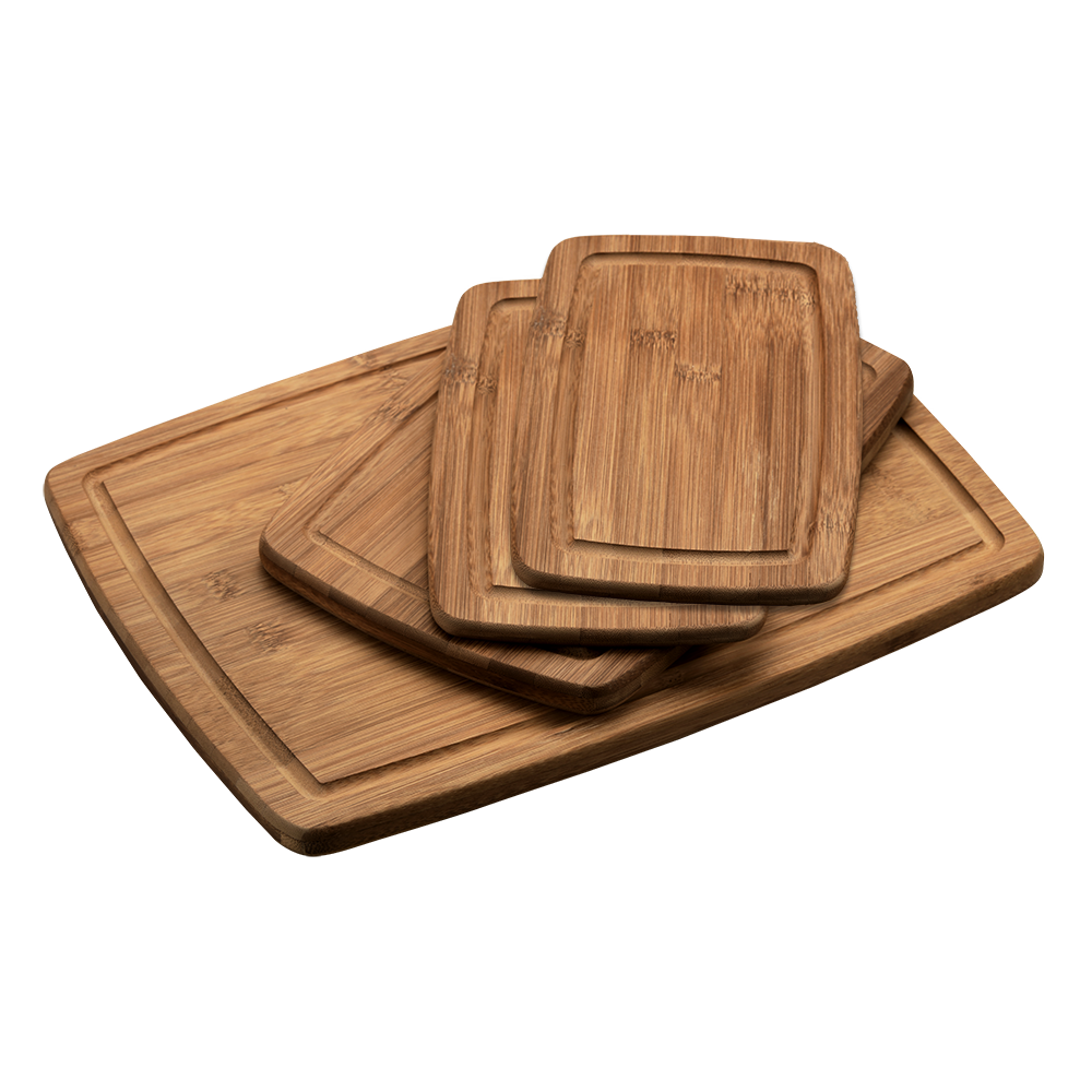 KESPER Schneidbrett-4erSet,dunkeler Bambus, FSC 