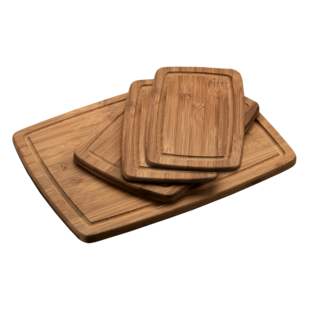 KESPER Schneidbrett-4erSet,dunkeler Bambus, FSC 