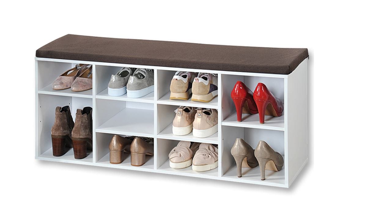 Kesper Schuhschrank mit Sitzkissen - versch. Ausf&uuml;hrungen - Wei&szlig; 1 