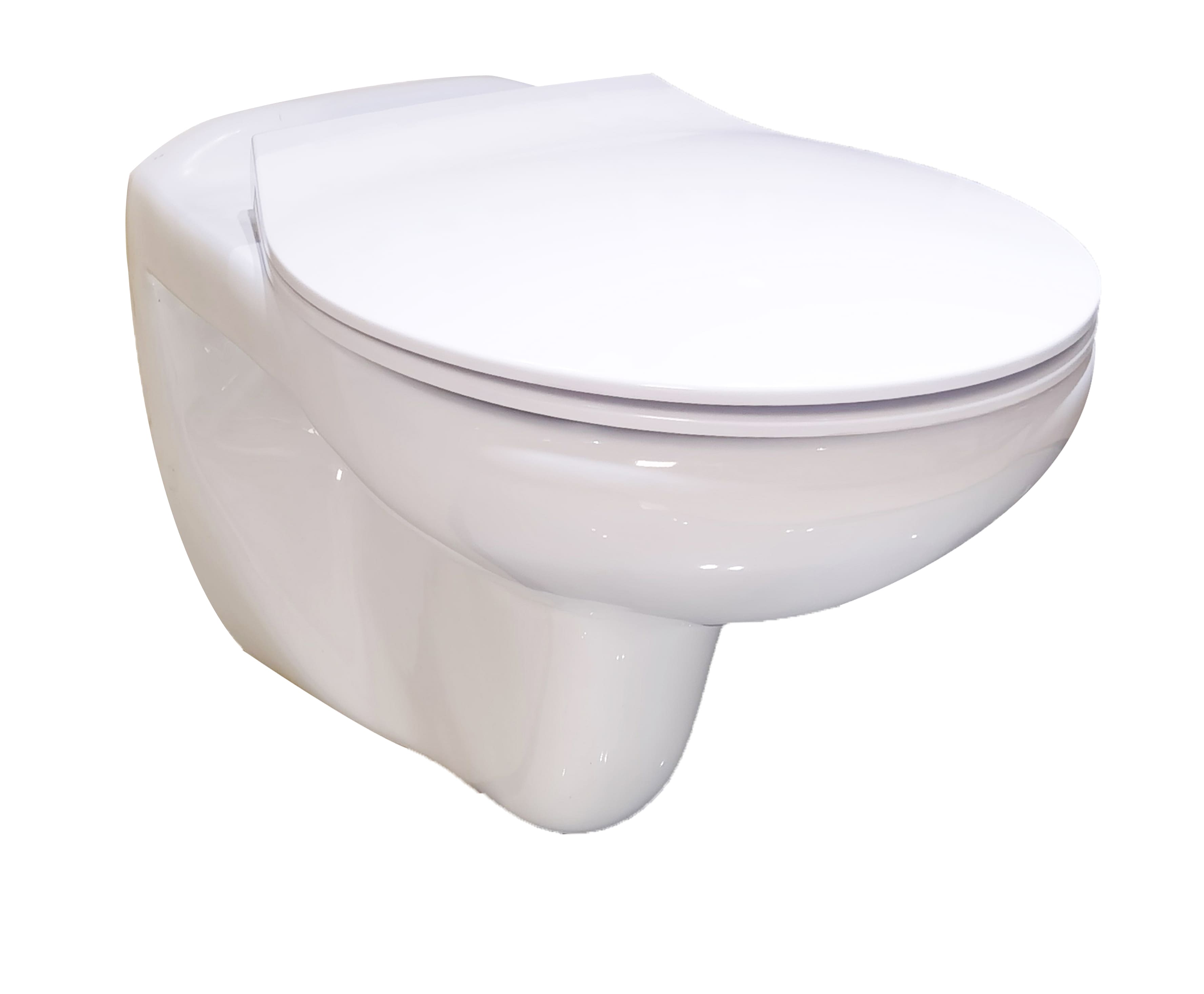 Wand WC Set Basic, sp&uuml;lrandlos, Abgang waagerecht inkl. WC Sitz und Schallschutzset - Bild 1