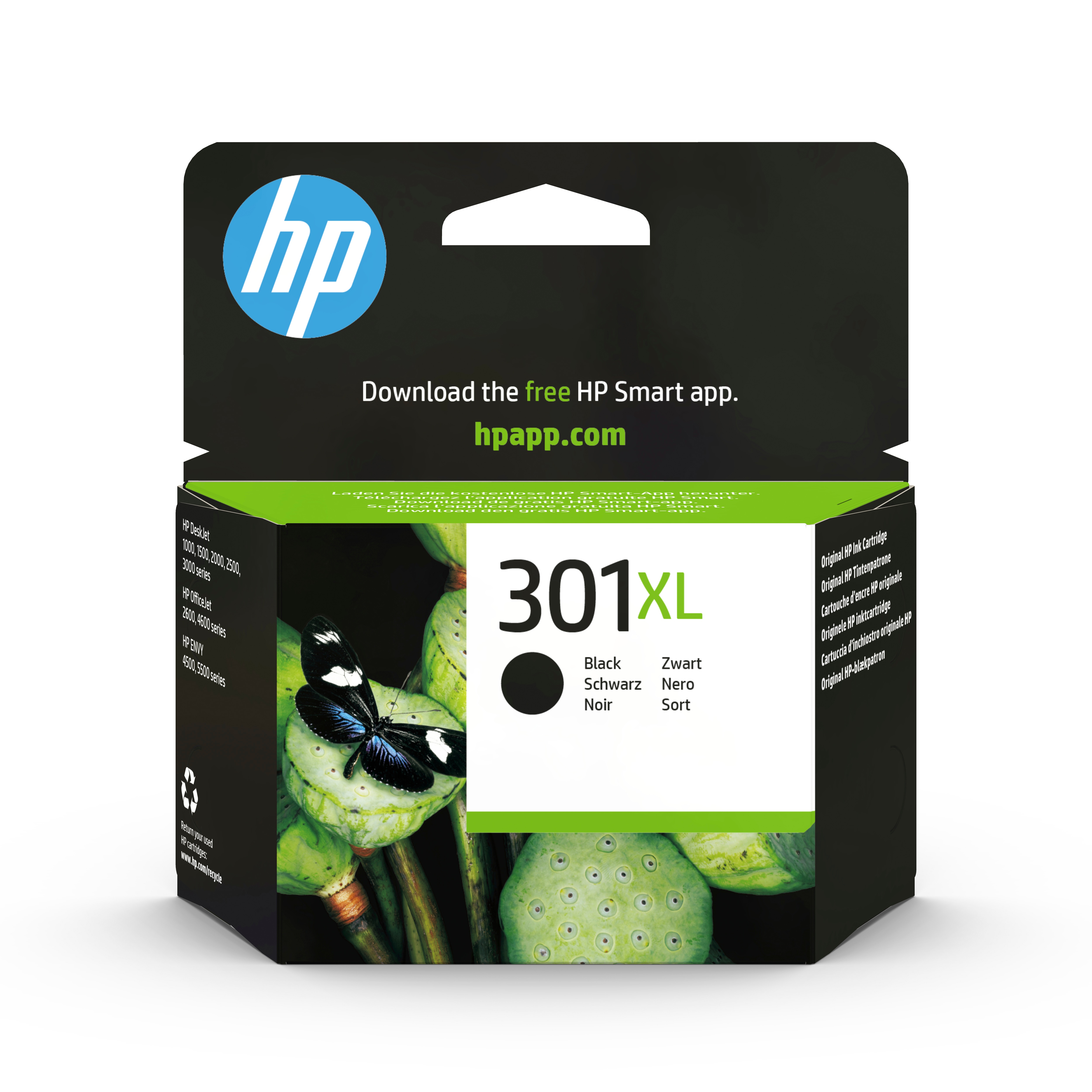 HP 301XL Schwarz Original Druckerpatrone mit hoher Reichweite 