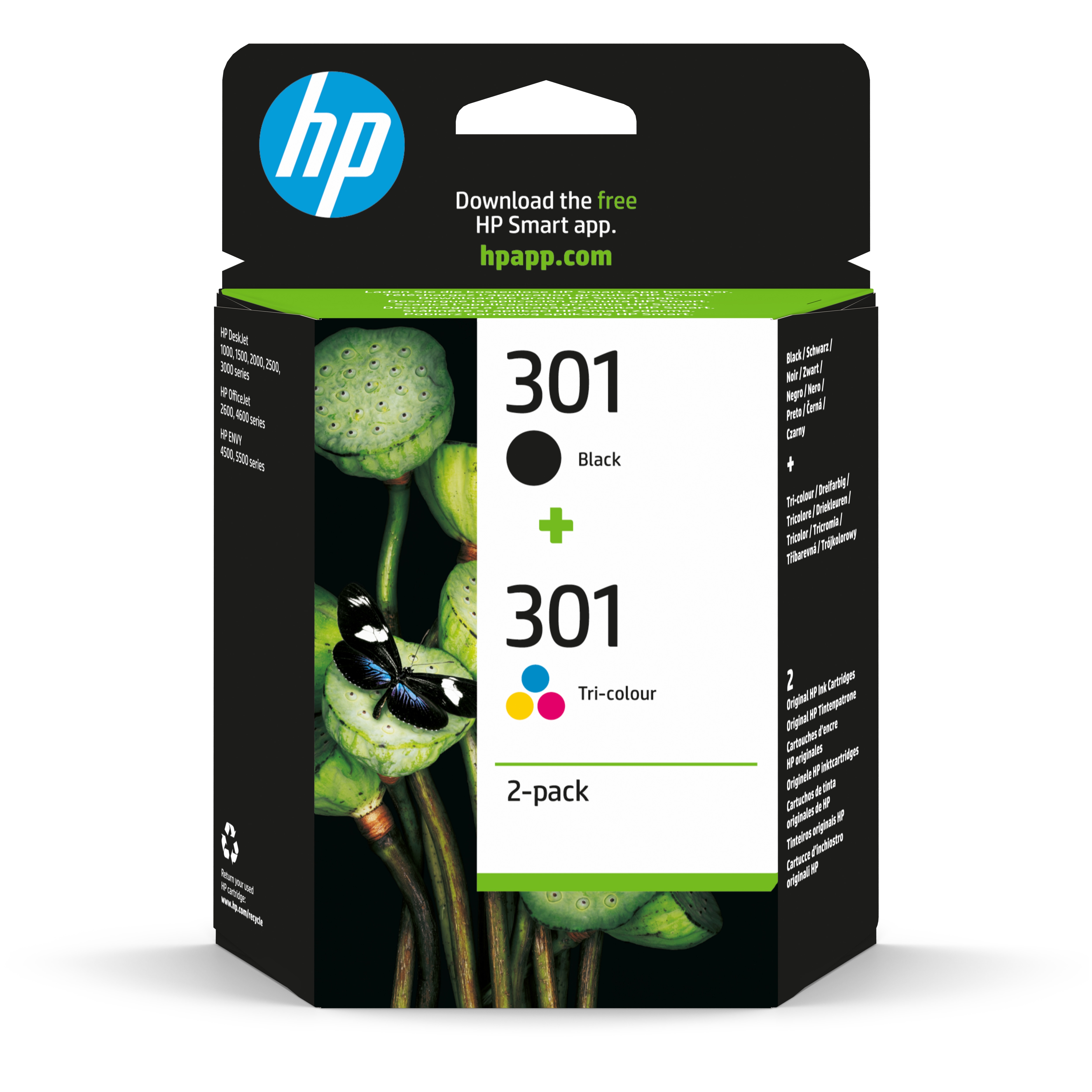 HP 301 Schwarz und Farbe 2er-Pack Original Druckerpatronen 