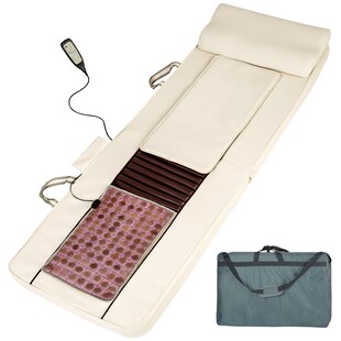 tectake® Shiatsu-Massagematratze, mit Jadestein-Wärmematte, 4 Massagezonen und 4 Massagestärken, 186,5 x 60 x 11 cm 