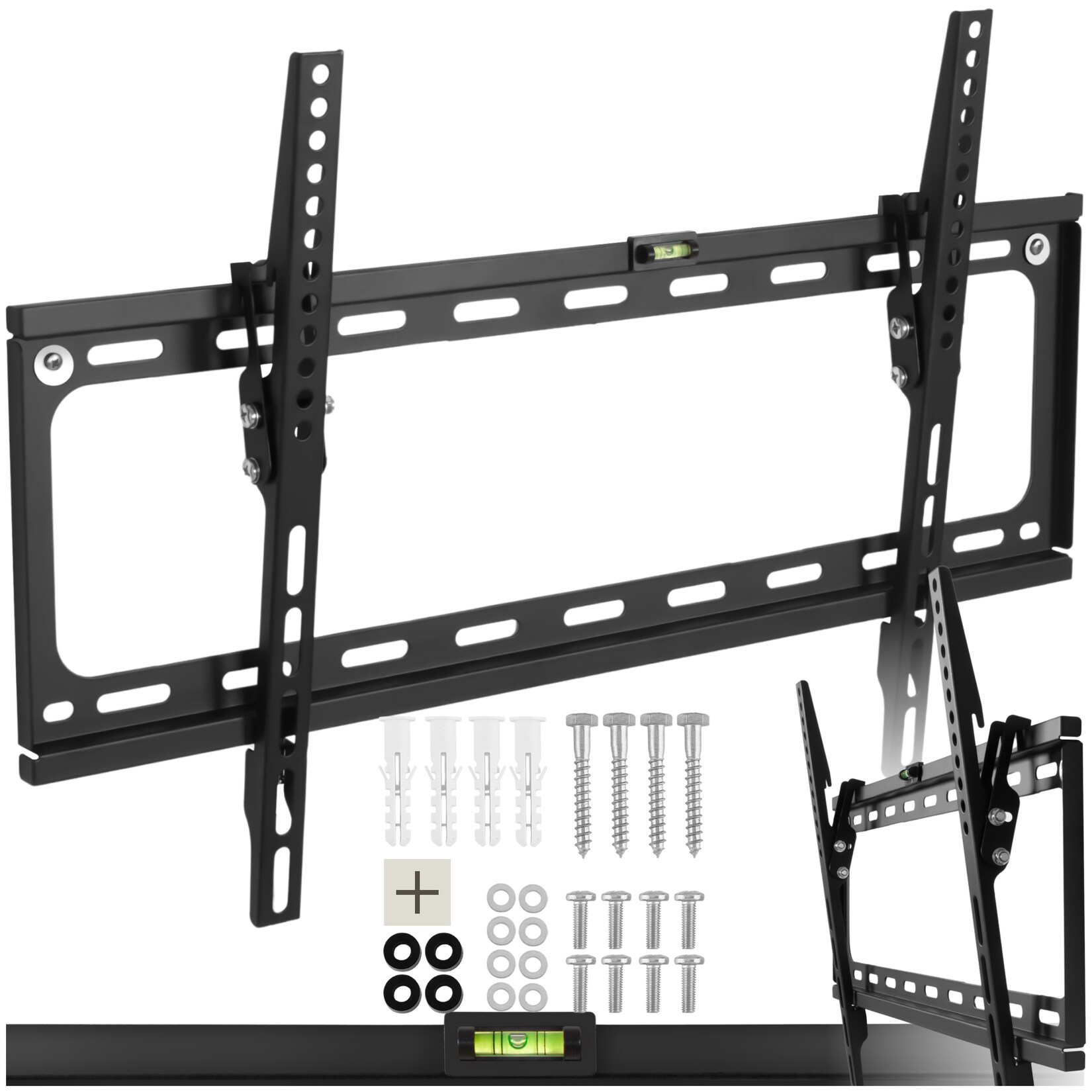 tectake® TV Wandhalterung, für 32 - 100 Zoll (81 - 254 cm), neigbar und stufenlos breitenverstellbar, bis 70 kg