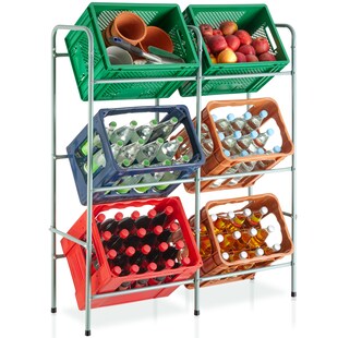 tectake® Getränkekistenregal, aus Stahl, guter Zugriff, 96 x 33 x 116 cm 