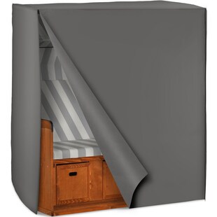 tectake® Schutzhülle für Strandkorb, mit 2 Reißverschlüssen, reißfest, UV-beständig, 120 x 80 x 145 cm 