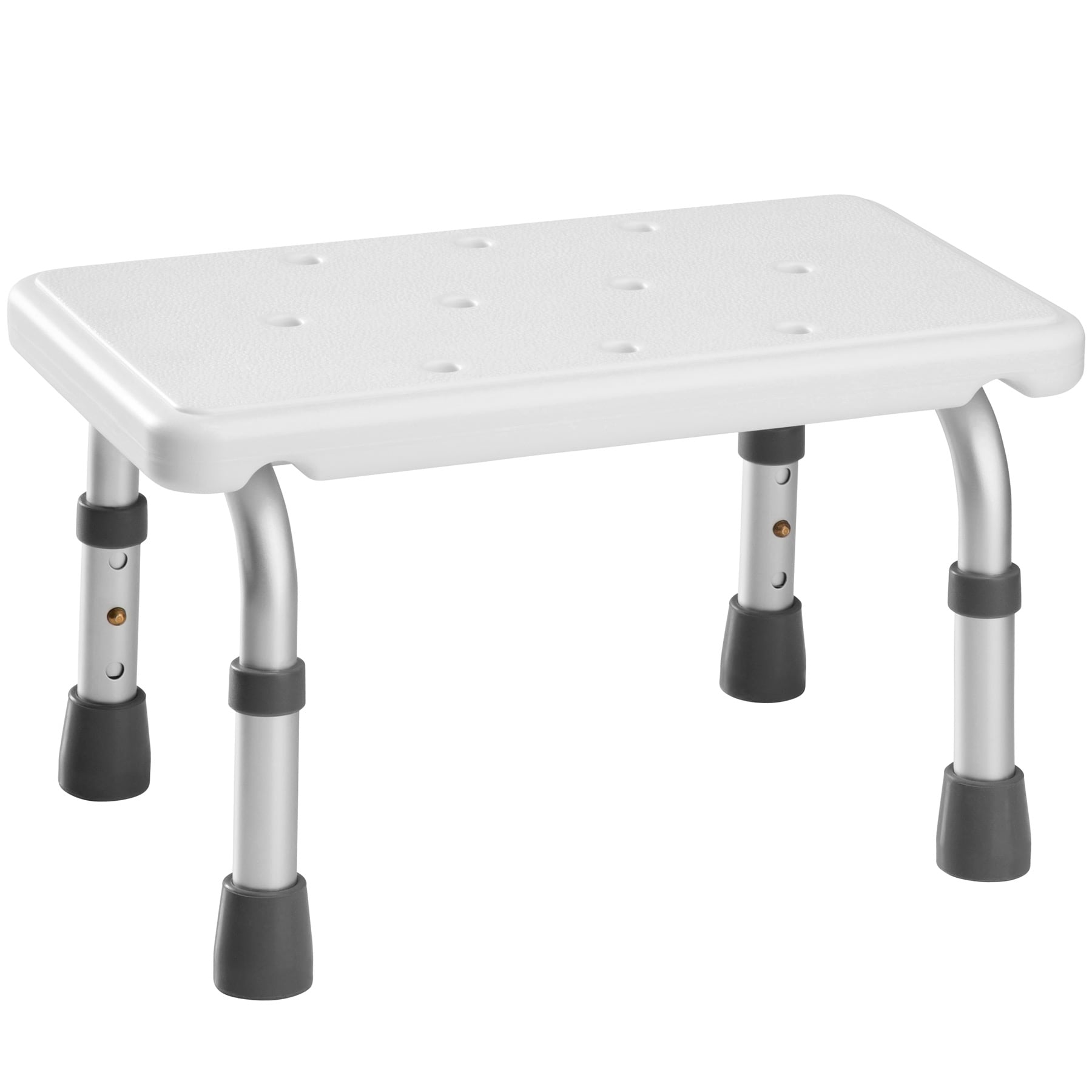 tectake&reg; Badewannen-Einstiegshilfe, aus Aluminium und Kunststoff, strukturierte Oberfl&auml;che mit Abflussl&ouml;chern, 41 x 26 x 21 &ndash; 26,5 cm 