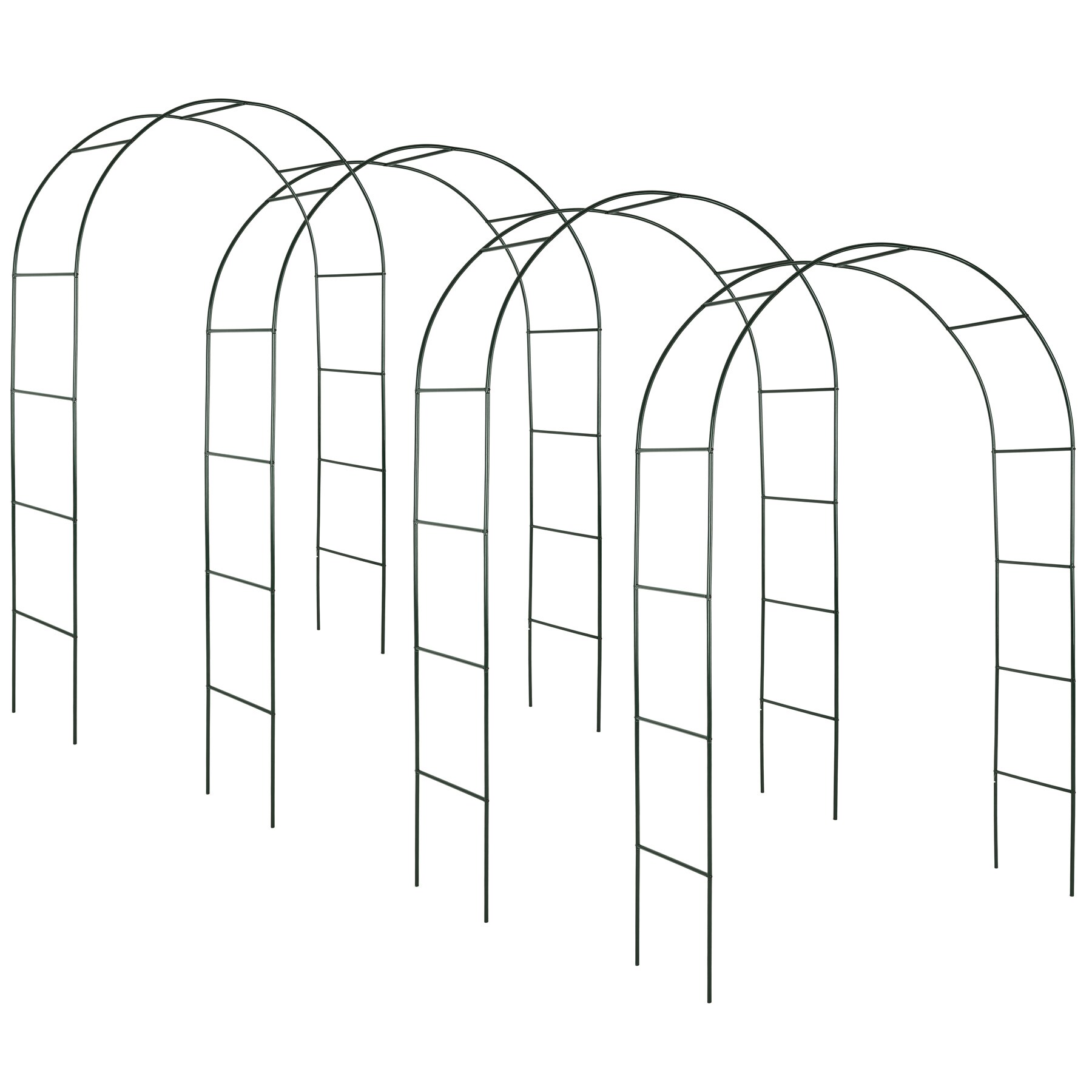 tectake&reg; 4er-Set Rosenbogen, aus Stahl, stabiler Halt, 140 x 40 x 240 cm 