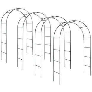 tectake® 4er-Set Rosenbogen, aus Stahl, stabiler Halt, 140 x 40 x 240 cm 