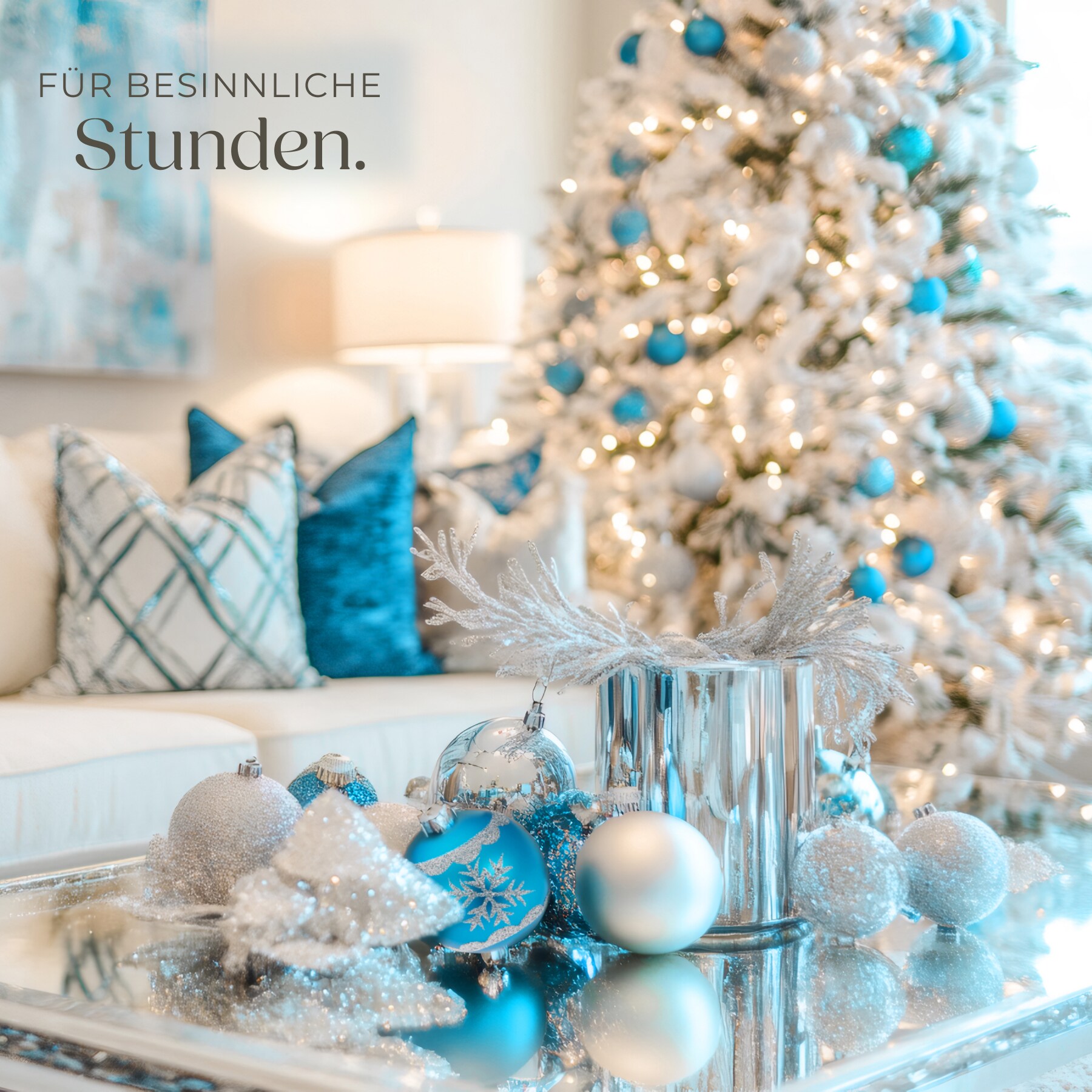 tectake® Weihnachtskugeln, 64er-Set in SIlber und Blau, matt, glänzend, glitzernd und mit Eisblumen-Verzierung, Durchmesser 6 cm bei Marktkauf online bestellen