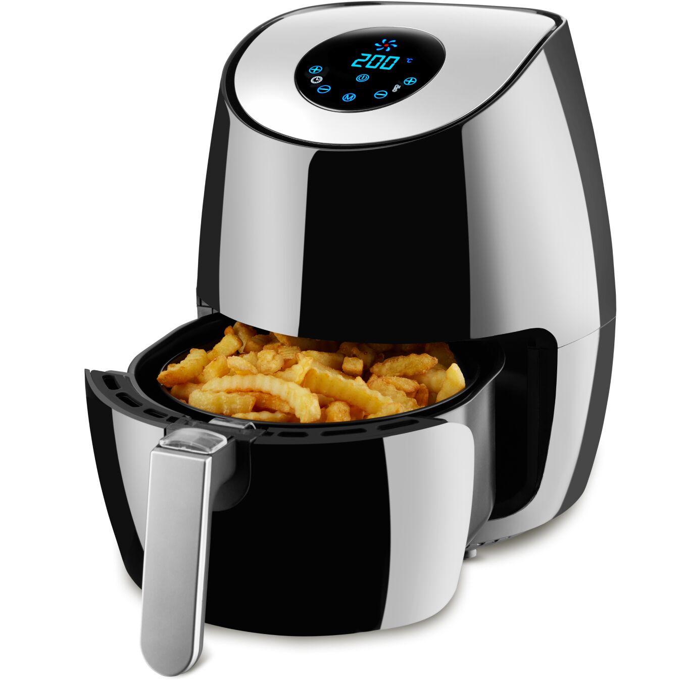 tectake&reg; Hei&szlig;luftfritteuse, 3,6 l, Timer und Temperatursteuerung, SGS-Zertifikat, inklusive Rezeptheft 