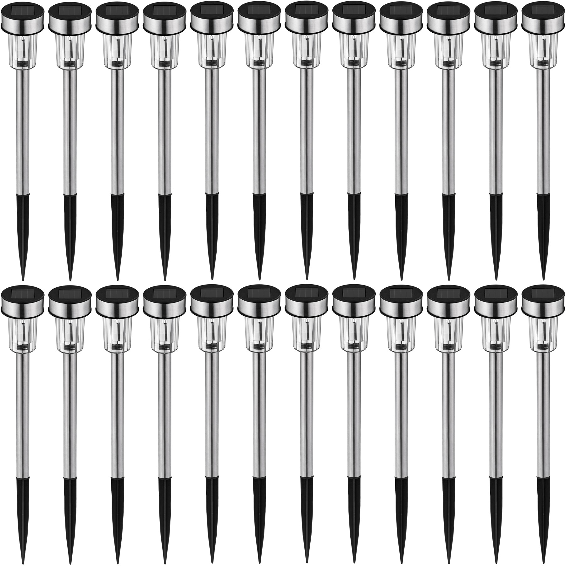 tectake&reg; 24-er Set LED-Solarlampen, bunt, mit Erdspie&szlig;, 4,7 x 37 cm 