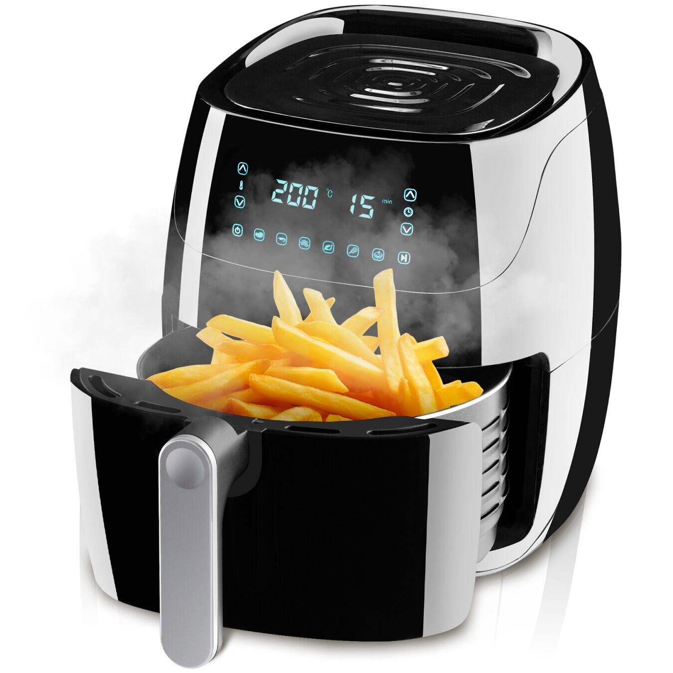 tectake® Heißluftfritteuse, , Timer und Temperatursteuerung, SGS-Zertifikat, inklusive Rezeptheft