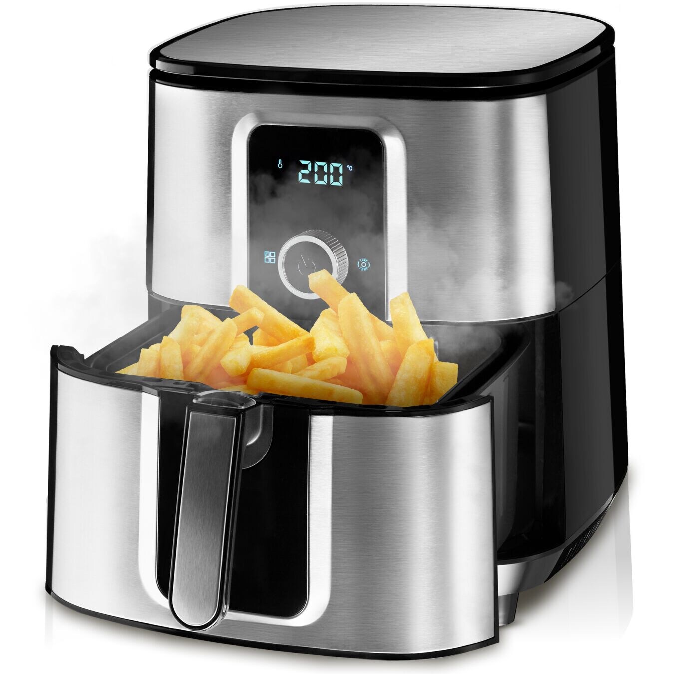 tectake® Heißluftfritteuse, , 1800 W, Timer und Temperatursteuerung, SGS-Zertifikat, inklusive Rezeptheft