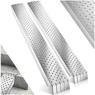 tectake® Auffahrrampen, 2er Set, rutschfeste, perforierte Oberfläche, 160 x 23 x 4,5 cm 