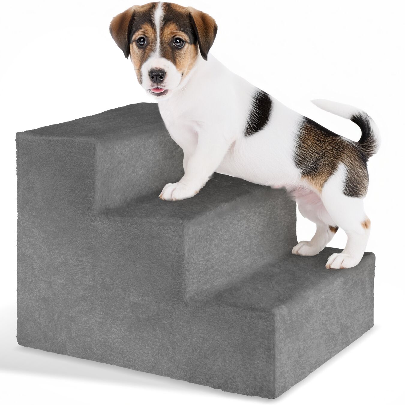 tectake&reg; Haustiertreppe, f&uuml;r Hunde und Katzen, Belastbarkeit 50 kg, pflegeleicht, 37 x 45 x 34,5 cm 