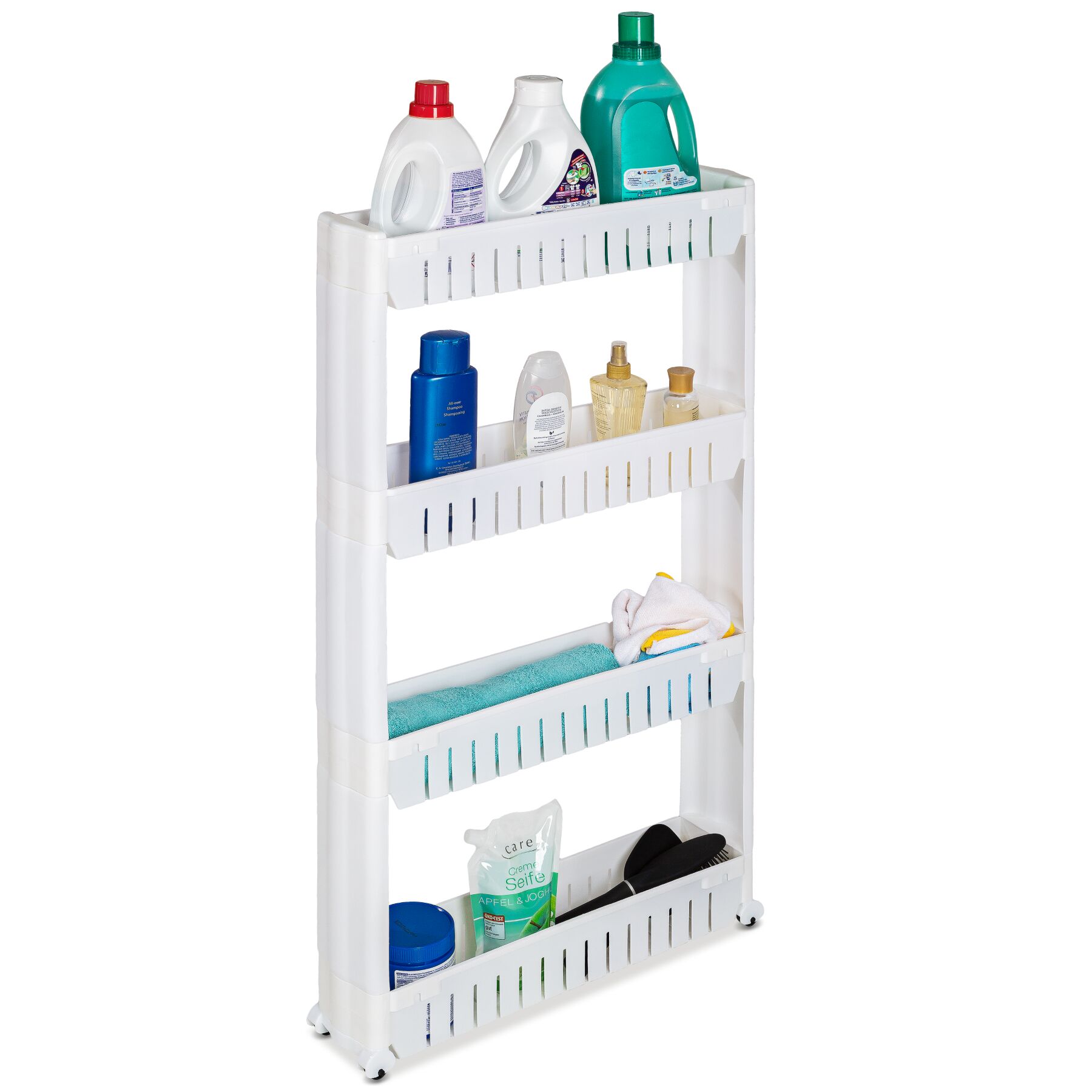 tectake&reg; Nischenregal, 4 Ebenen, leicht zu reinigen, 54 x 12 x 101 cm 