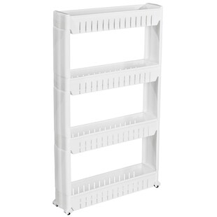 tectake® Nischenregal, 4 Ebenen, leicht zu reinigen, 54 x 12 x 101 cm 