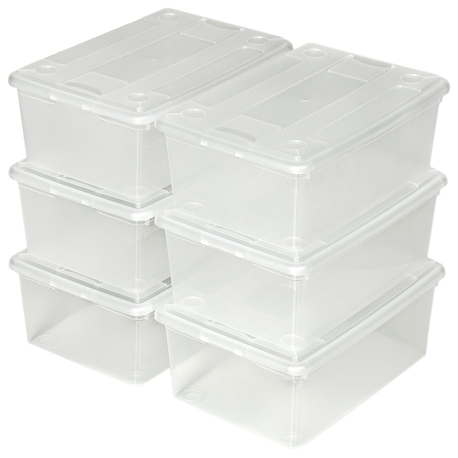 tectake&reg; 24er-Set Schuhbox, mit Deckel, stapelbar, 33 x 23 x 12 cm 