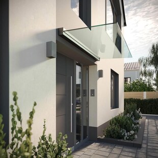 Freitragendes Vordach HLO-GUB1, Glasdach für Haustür ~ 200cm 