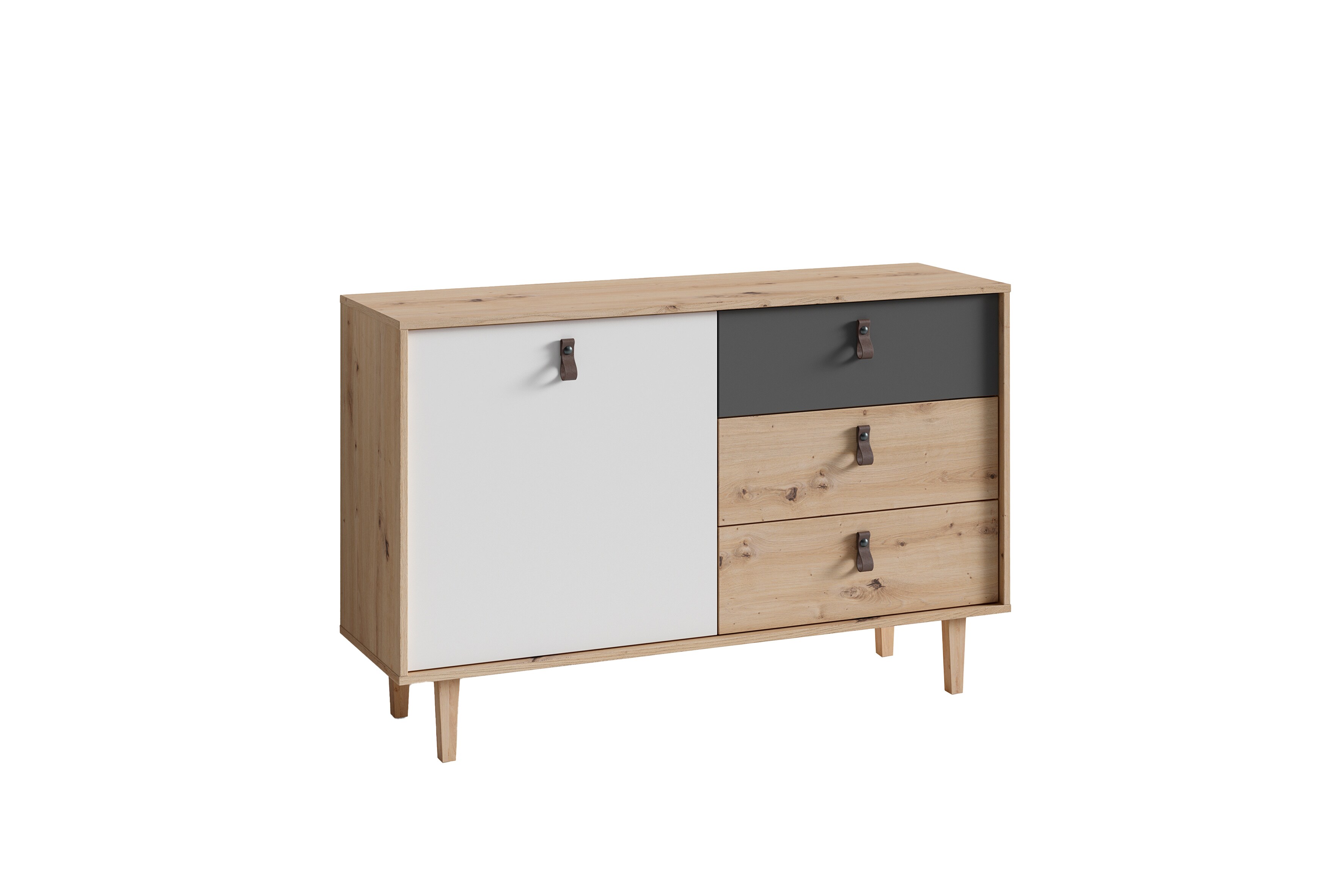 byLIVING Sideboard BILL, Breite 120 cm, Artisan Eiche (Eiche-Optik)/anthrazit 