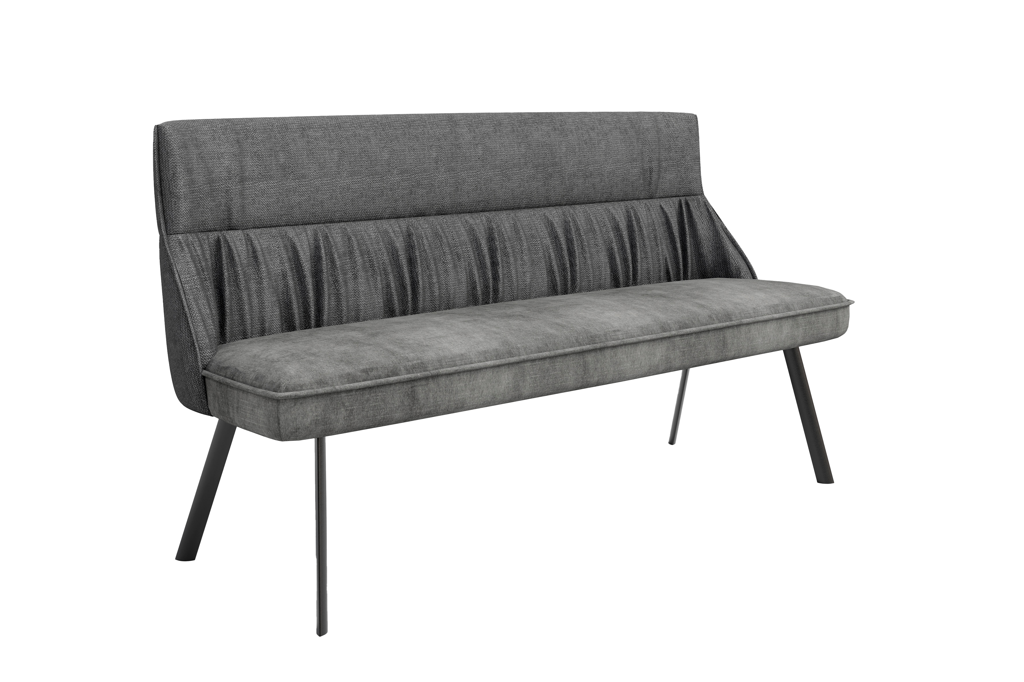 byLIVING Bank CALIFORNIA, Breite 180 cm, Webstoff anthrazit, Gestell schwarz 