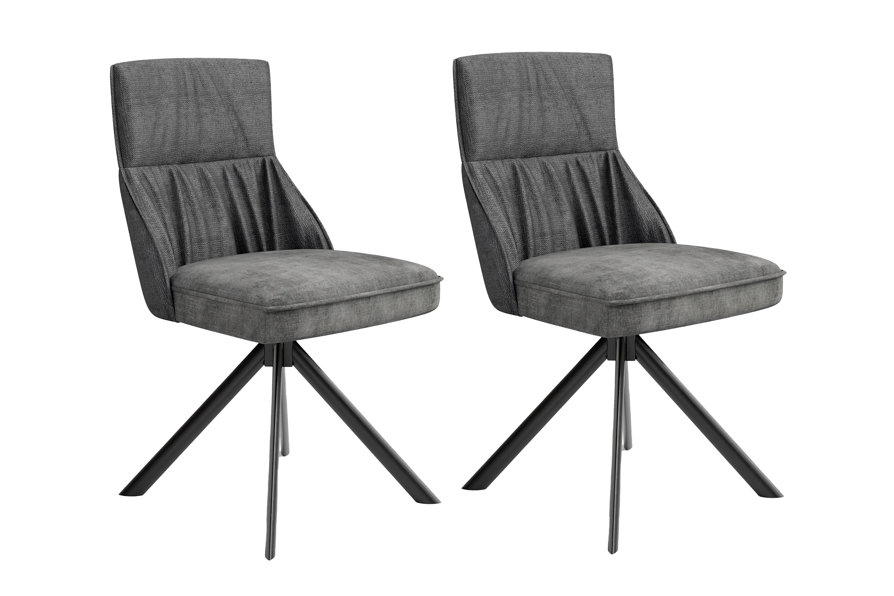 byLIVING Esszimmerstuhl CALIFORNIA, 2er Set, Webstoff anthrazit, Gestell schwarz 