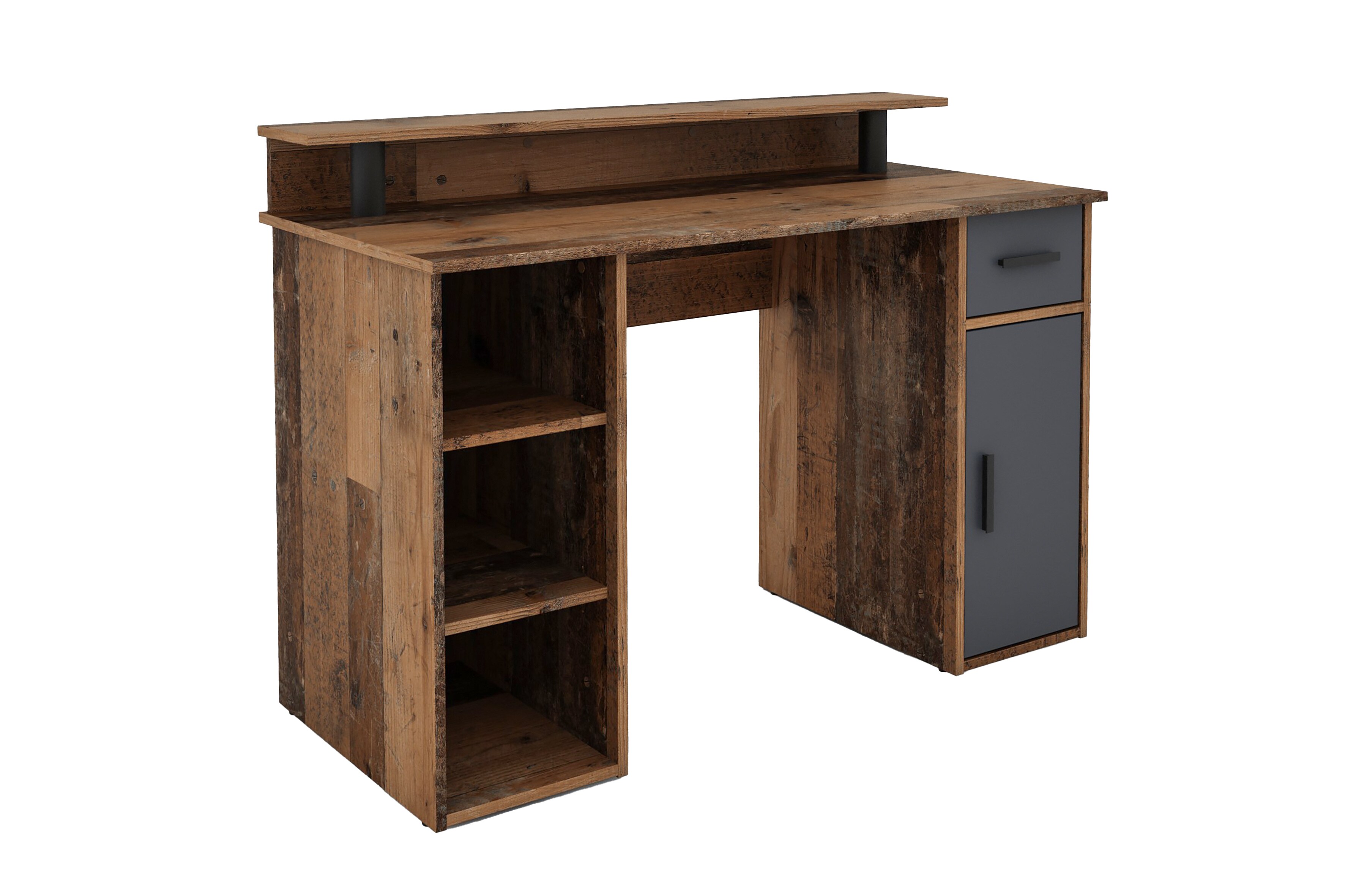 byLIVING Schreibtisch DIEGO, Breite 120 cm, Old Wood (Altholz-Optik)/anthrazit 