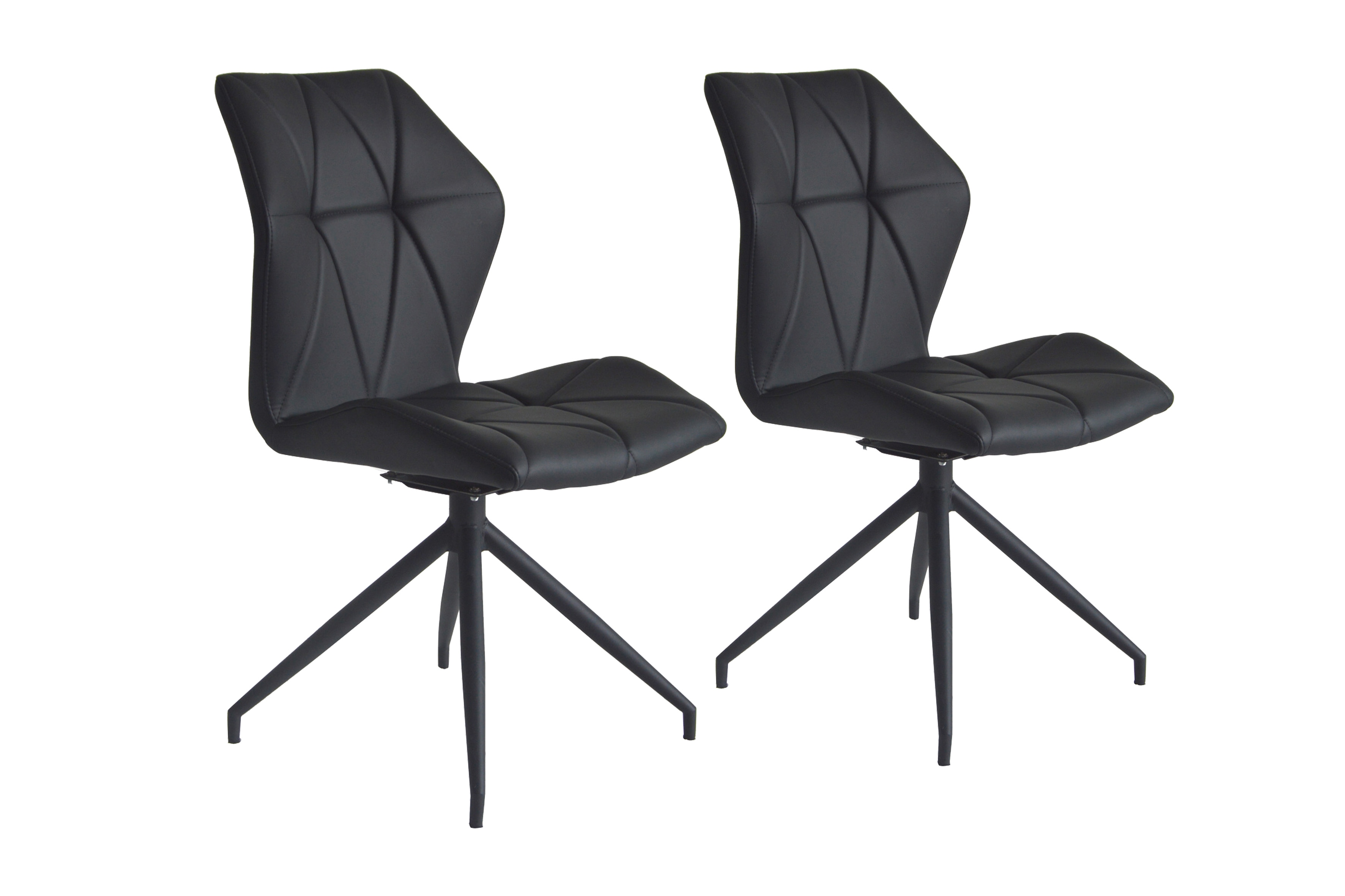 byLIVING Esszimmerstuhl IMKE, 2-er Set, Kunstleder schwarz, Gestell schwarz 