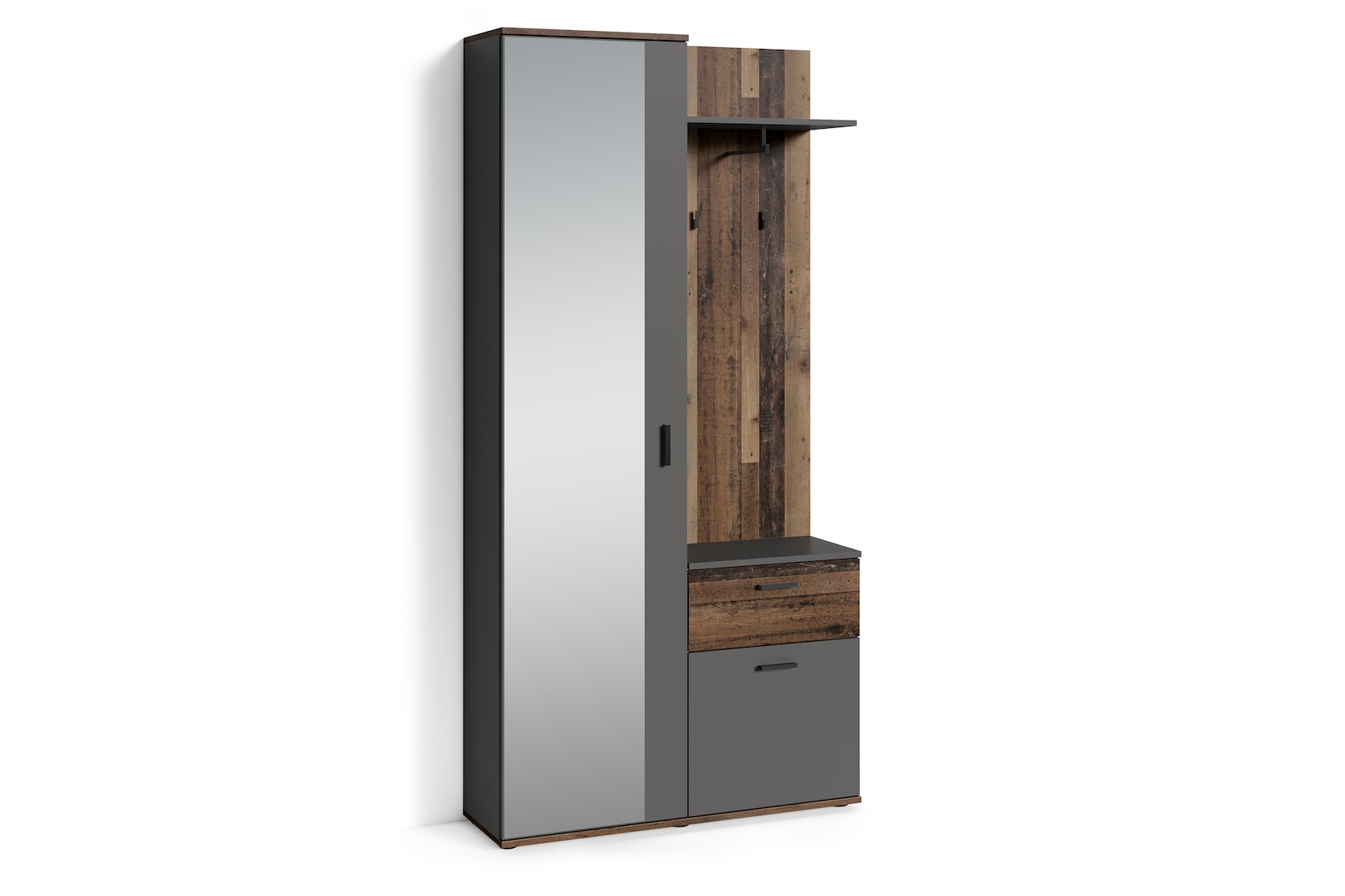 byLIVING Garderobe JAKOB, Breite 97 cm, Old Wood (Altholz-Optik)/anthrazit