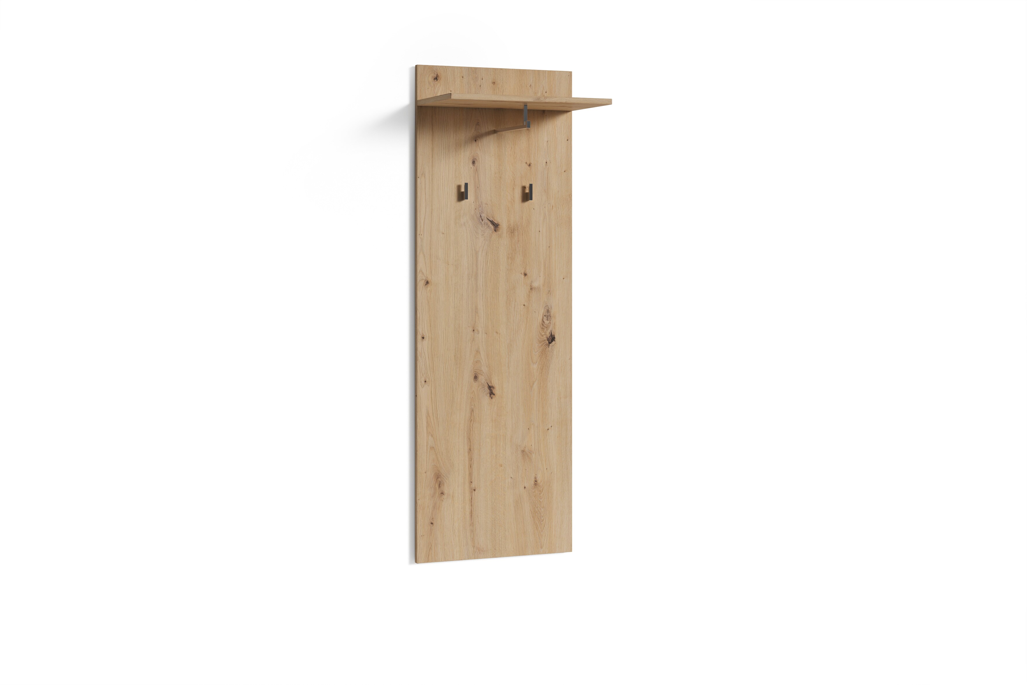 byLIVING Wandpaneel JAKOB, Breite 48 cm, Artisan Eiche, 2 Haken und Regal 
