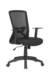 byLIVING Bürostuhl LONG, Webstoffbezug schwarz, Kunststoff schwarz 