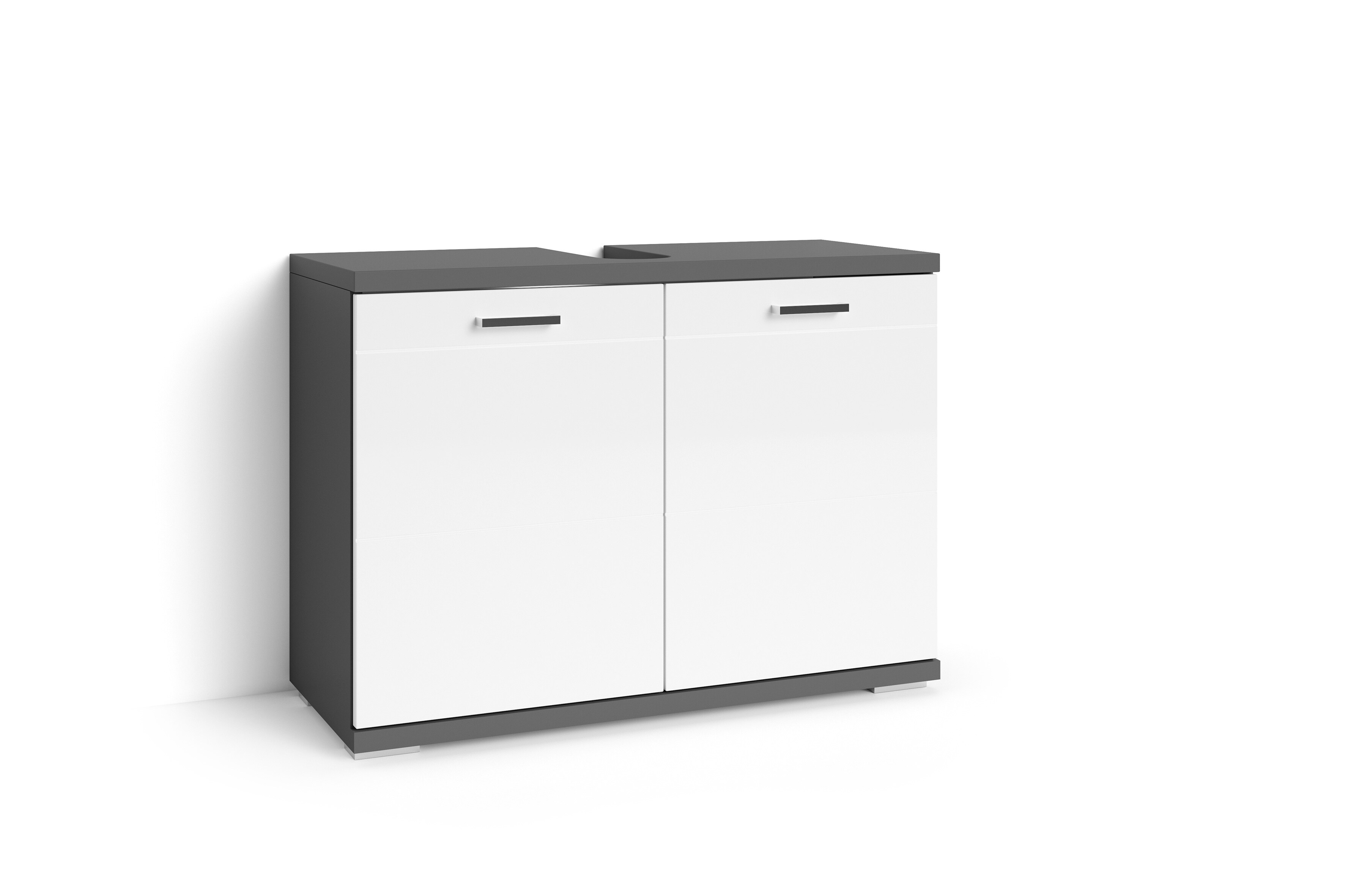 byLIVING Waschbeckenunterschrank NEBRASKA, Breite 80 cm, anthrazit/wei&szlig; 