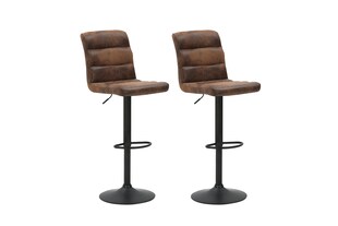 byLIVING Barhocker PHIL, 2-er Set, Bezug braun, Gestell Metall schwarz 