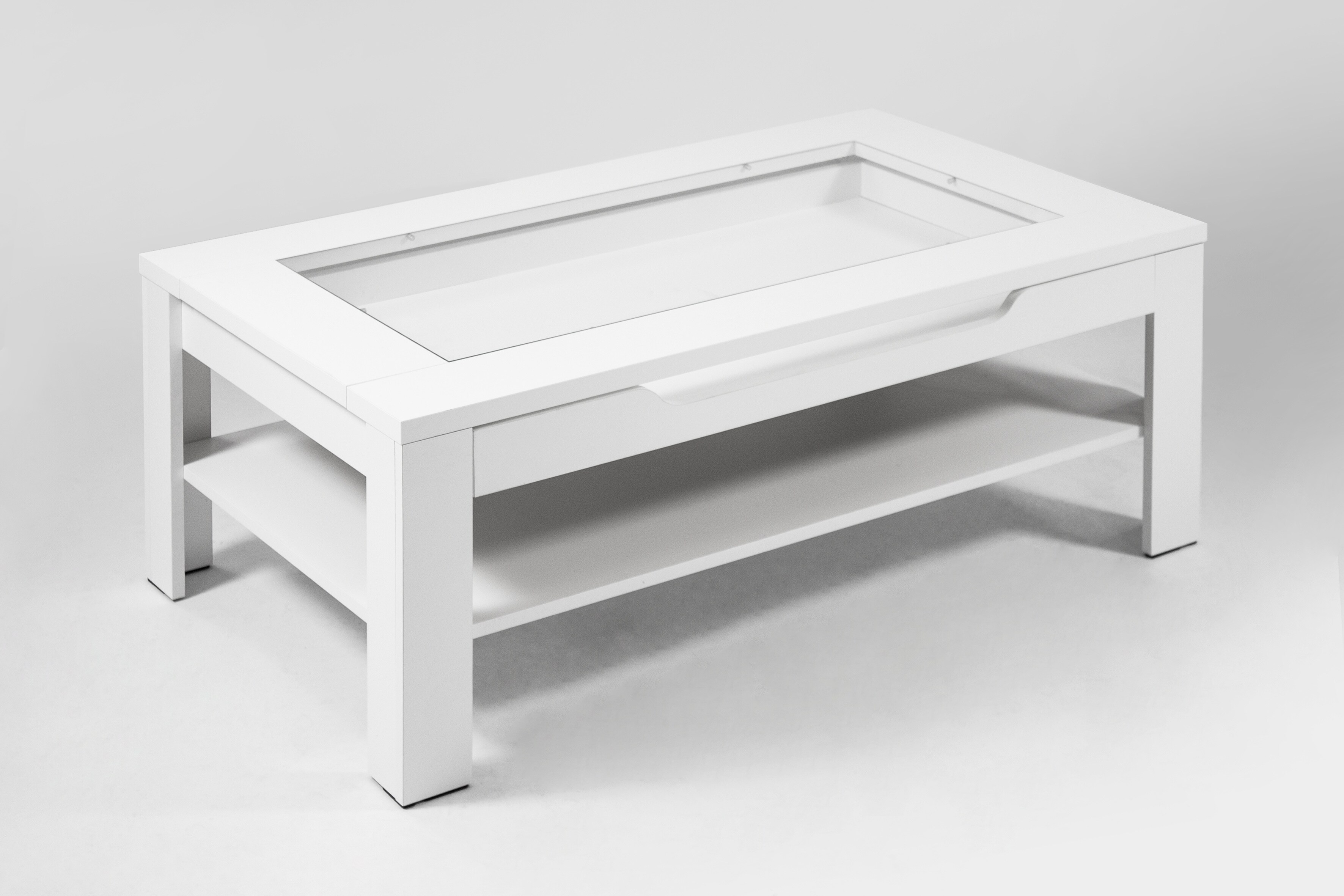 byLIVING Couchtisch RALPH, Breite 110 cm, wei&szlig;, Schubkasten und Glaseinlage 