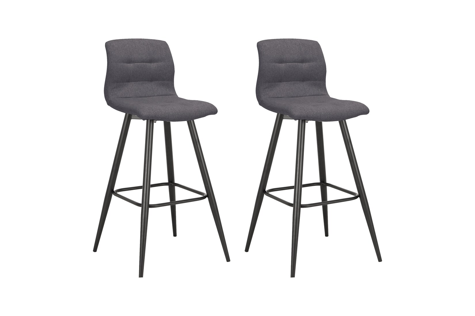byLIVING Barhocker SIMONE, 2-er Set, Webstoff anthrazit, Gestell schwarz