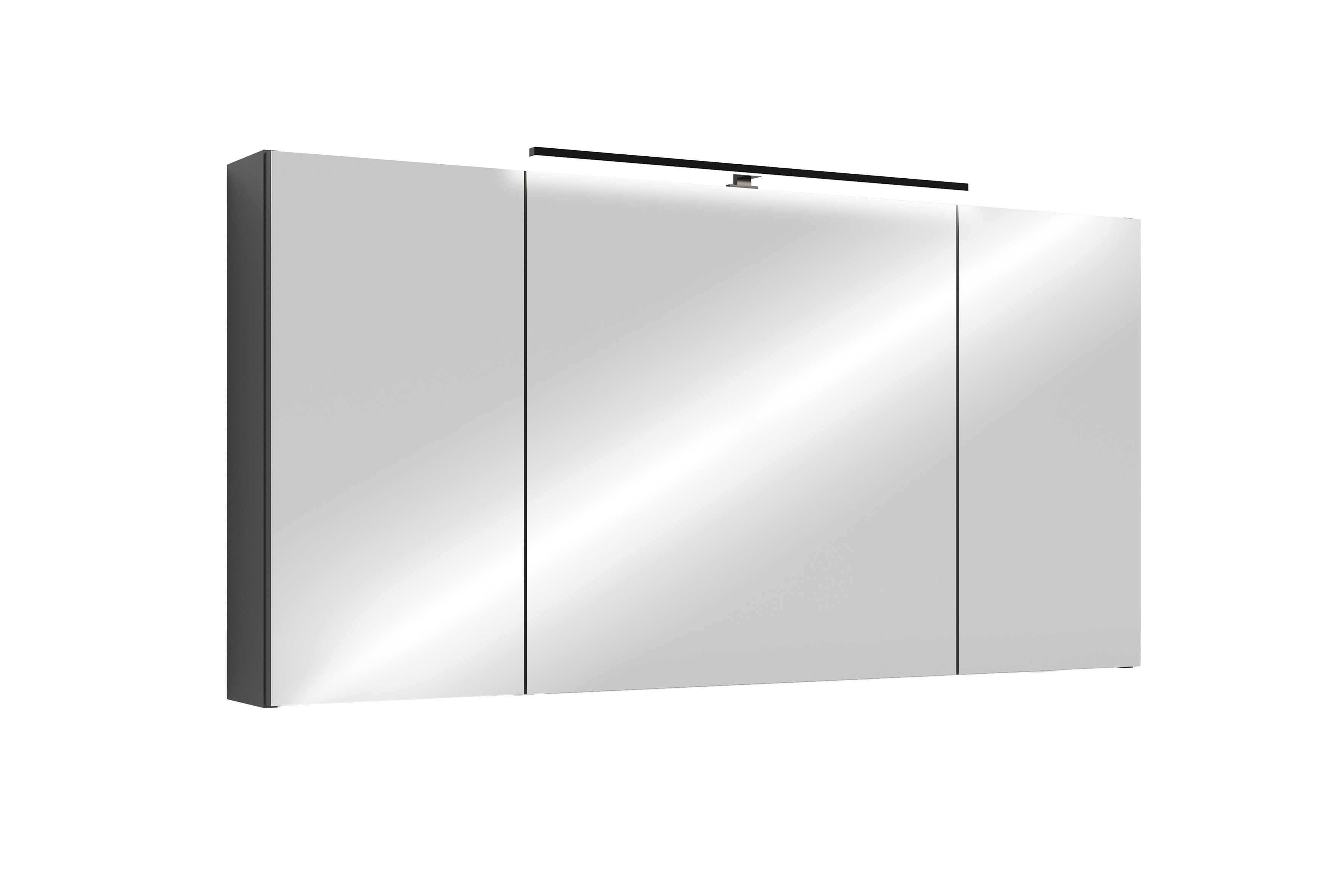 byLIVING Spiegelschrank SPREE, Breite 120 cm, anthrazit, LED Beleuchtung 