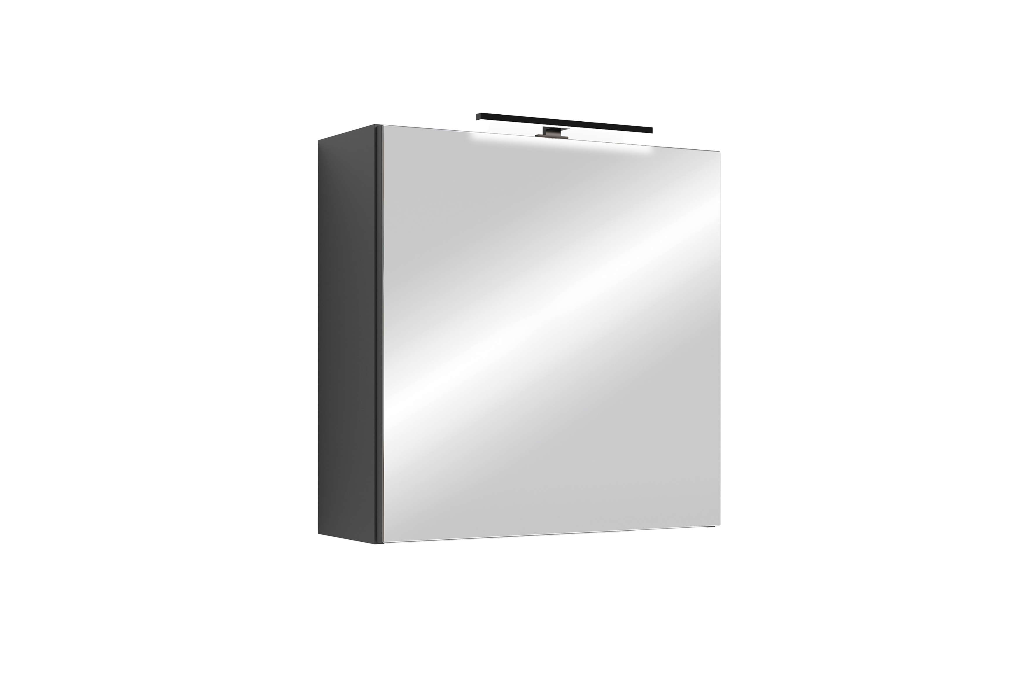 byLIVING Spiegelschrank SPREE, Breite 60 cm, anthrazit, LED Beleuchtung 