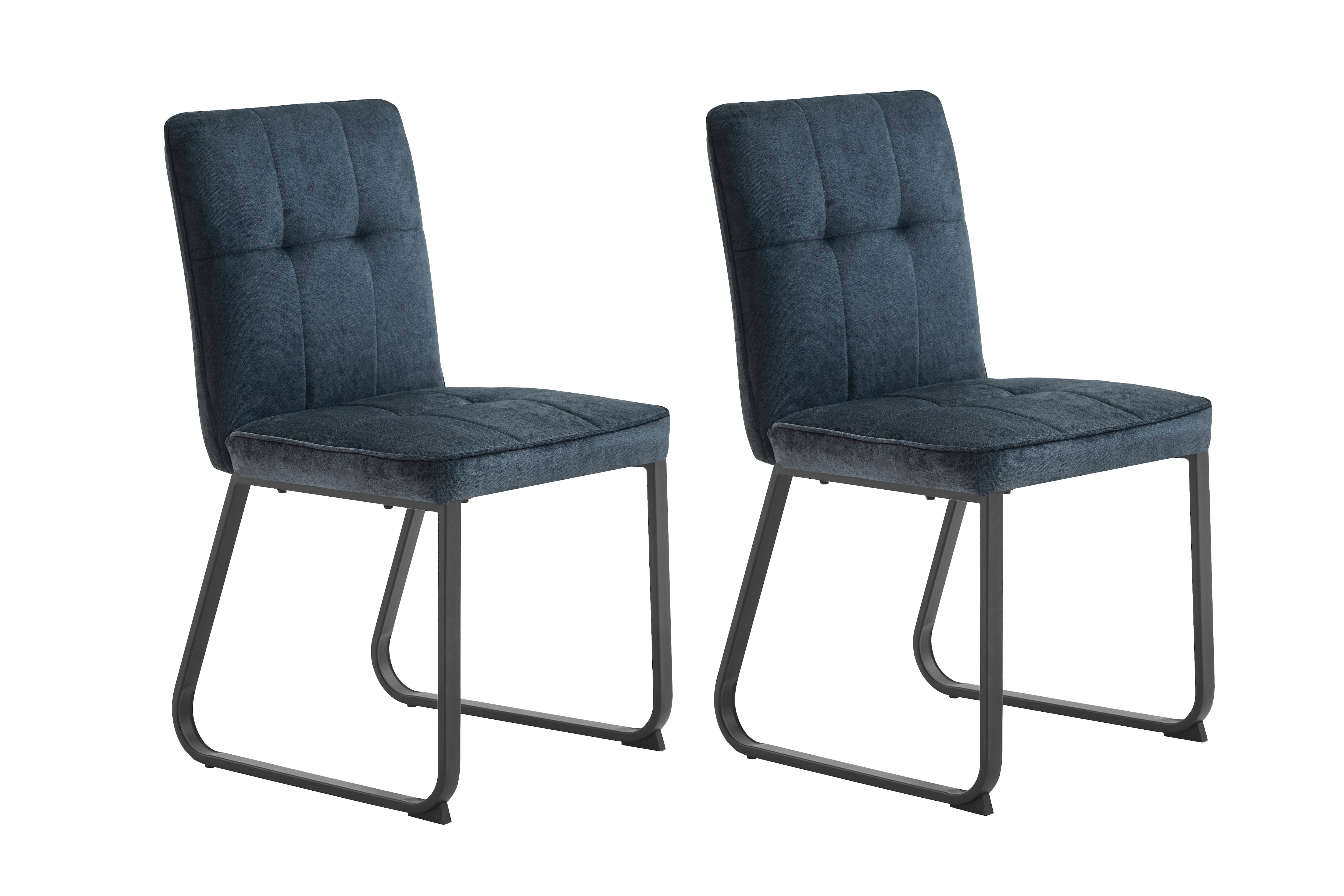 byLIVING Esszimmerstuhl TALEA, 2-er Set, Bezug dunkelgrau, Gestell schwarz 