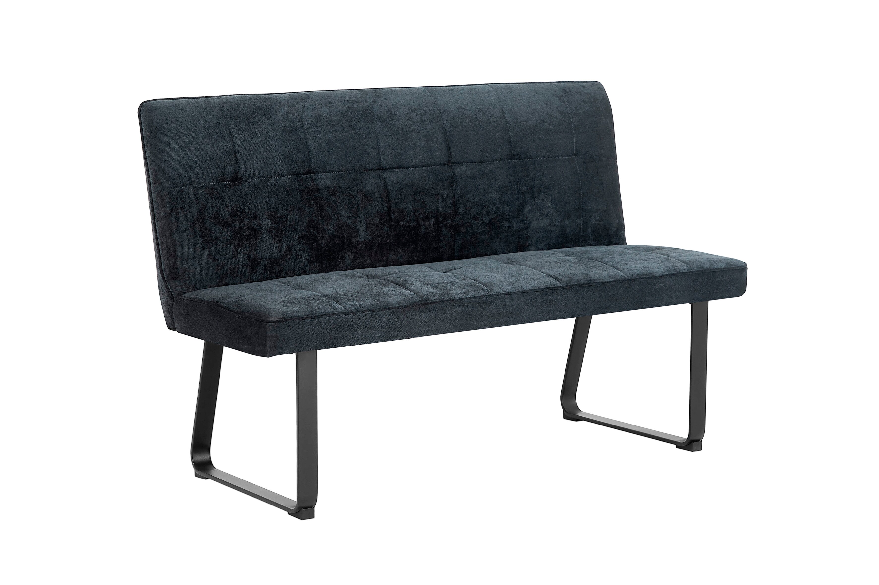 byLIVING Bank TALEA, Breite 140 cm, Bezug dunkelgrau, Gestell Metall schwarz 