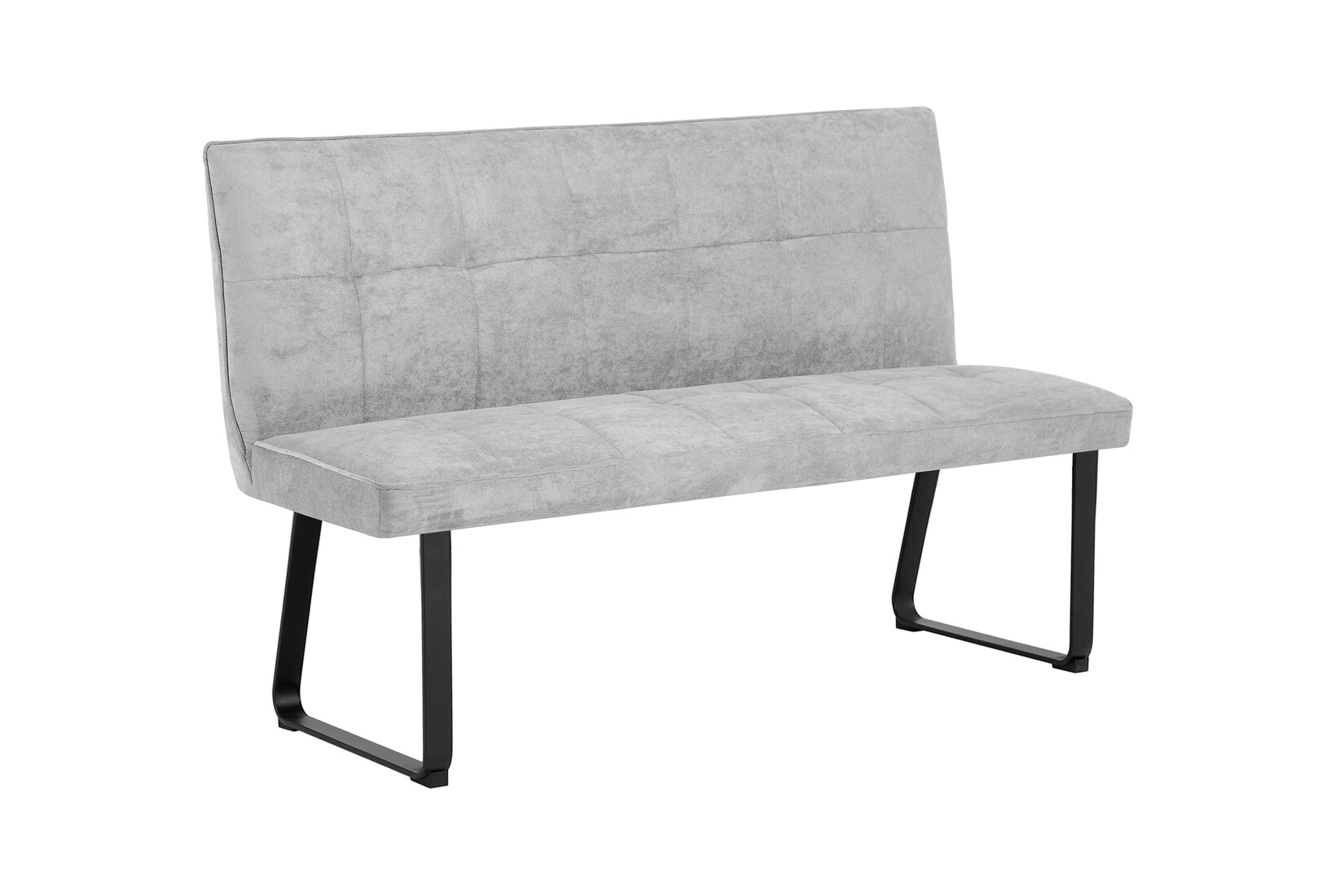 byLIVING Bank TALEA, Breite 140 cm, Bezug hellgrau, Gestell Metall schwarz