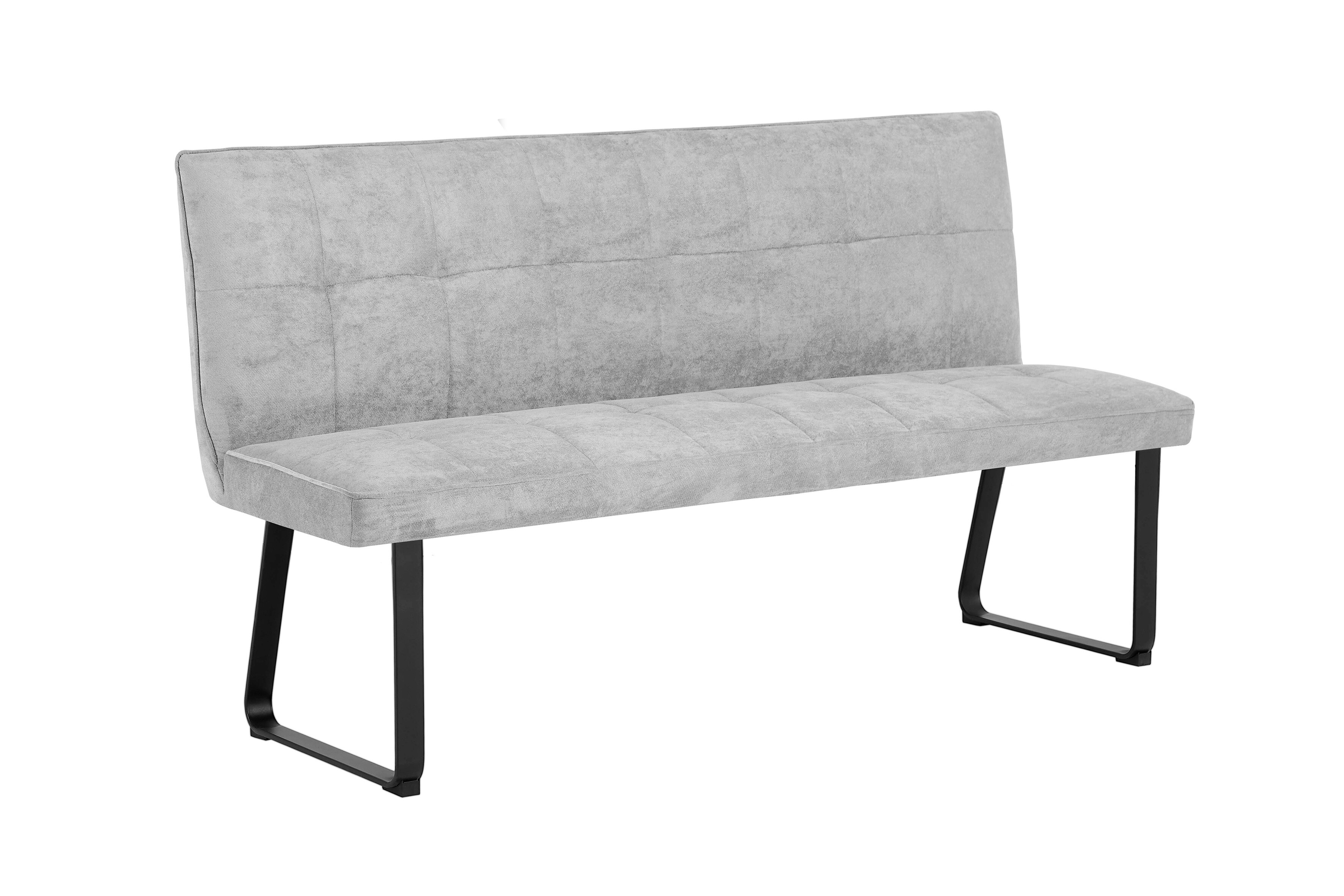 byLIVING Bank TALEA, Breite 160 cm, Bezug hellgrau, Gestell Metall schwarz 