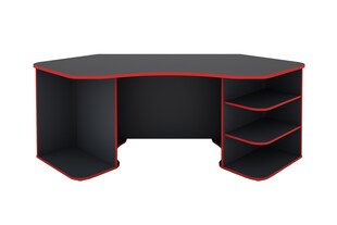 byLIVING Schreibtisch THANATOS, Breite 198 cm, anthrazit, Kanten in rot 