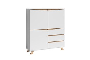 byLIVING Highboard VALENTIN, Breite 120 cm, weiß/Artisan Eiche (Eiche-Optik) 