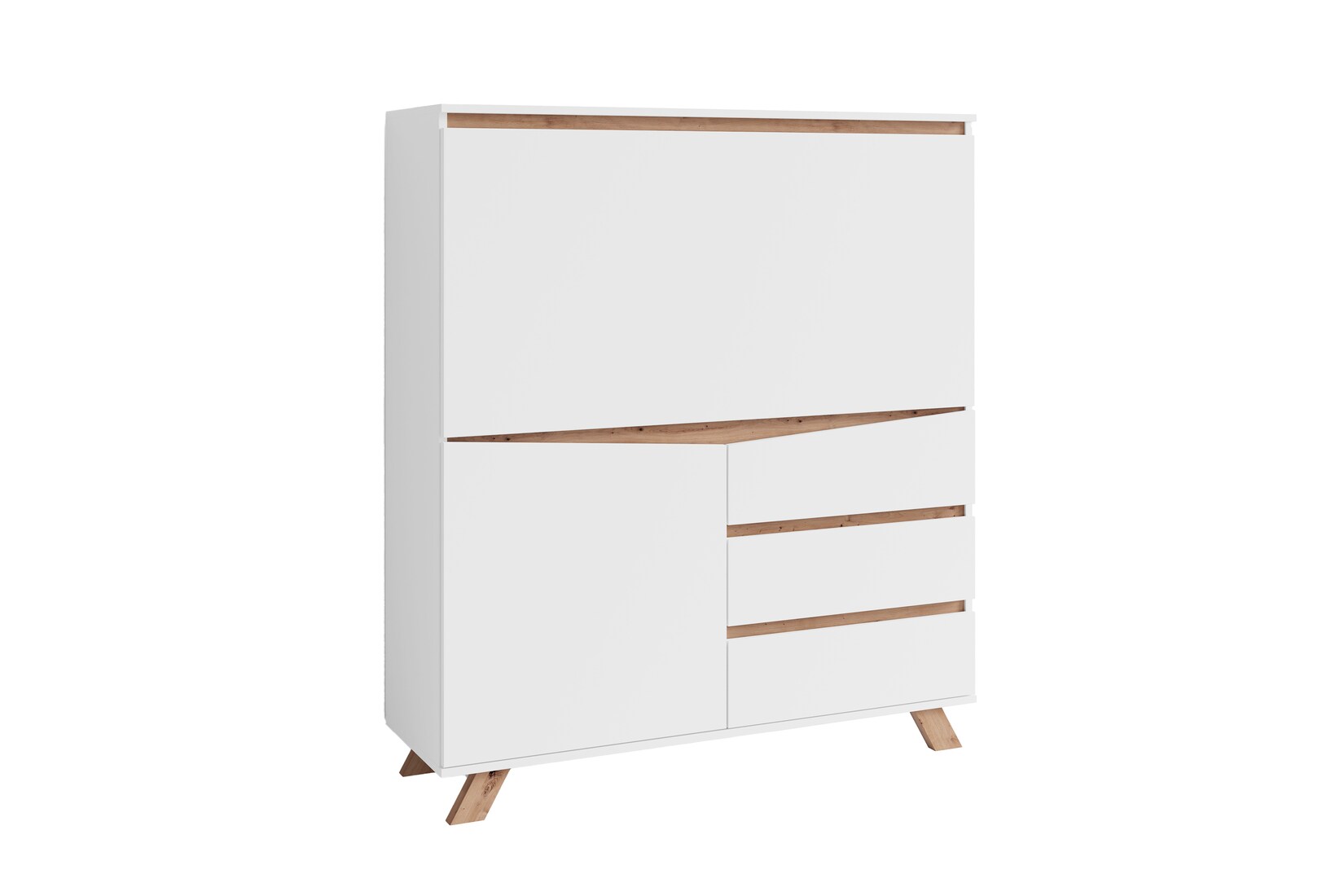 byLIVING Sekretär VALENTIN, Breite 120 cm, weiß/Artisan Eiche (Eiche-Optik)