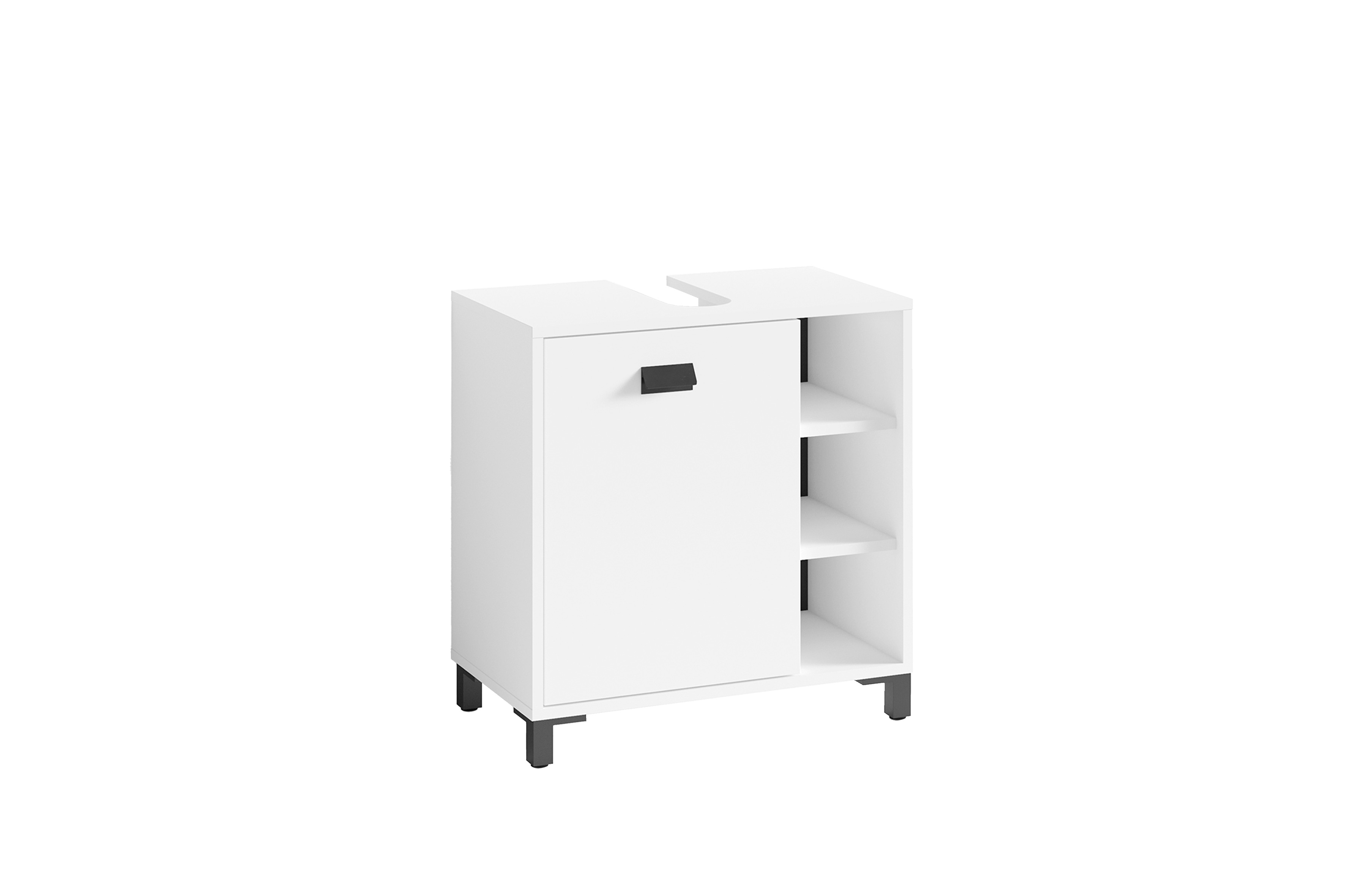 byLIVING Waschbeckenunterschrank WELLNESS, Breite 60 cm, wei&szlig;/schwarz 