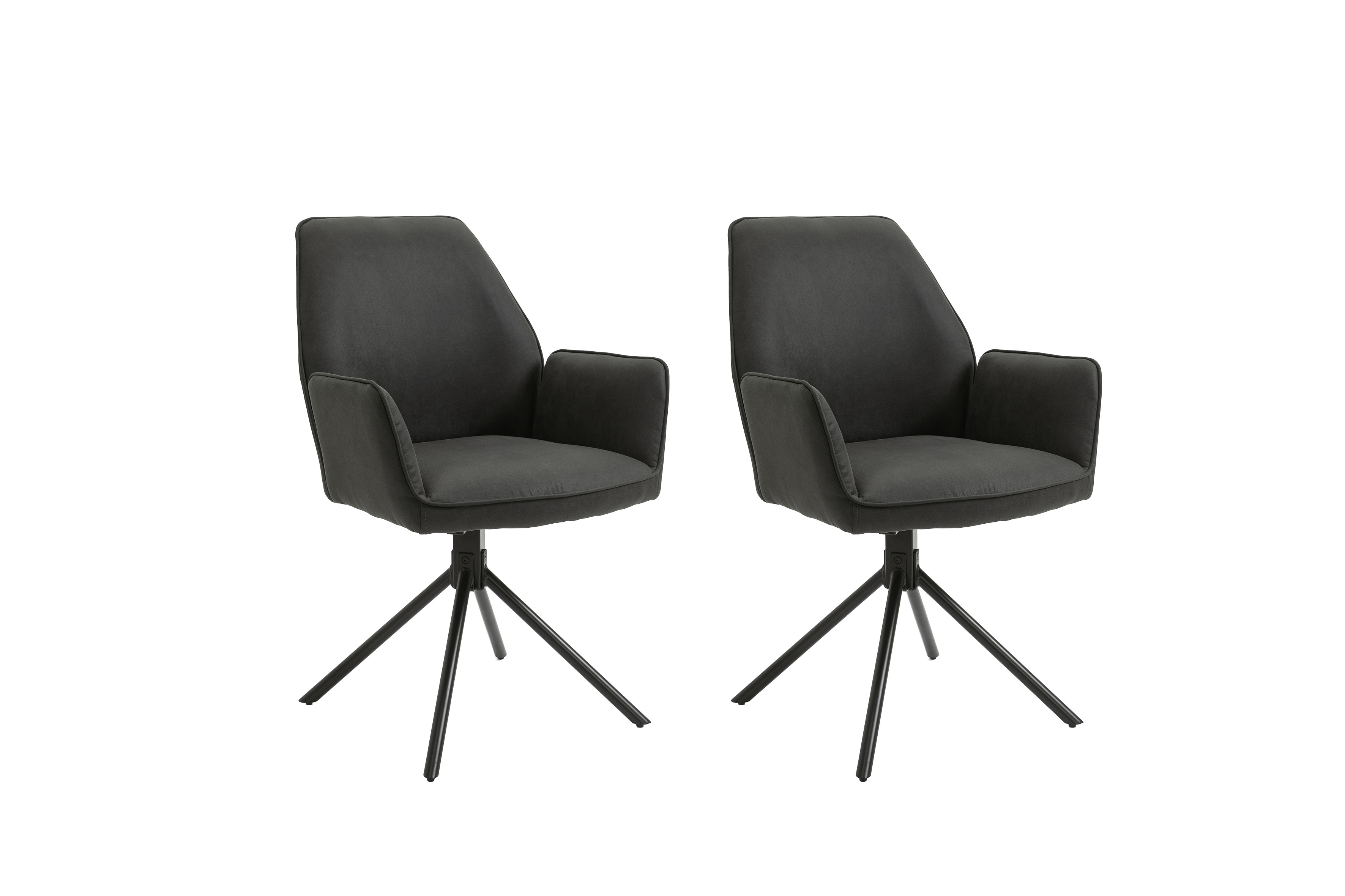 byLIVING Esszimmerstuhl BLAIR, 2-er Set, Bezug anthrazit, Gestell Metall schwarz 