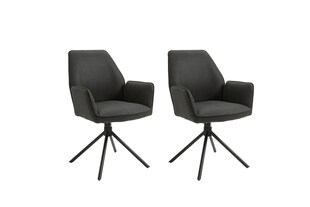 byLIVING Esszimmerstuhl BLAIR, 2-er Set, Bezug anthrazit, Gestell Metall schwarz 