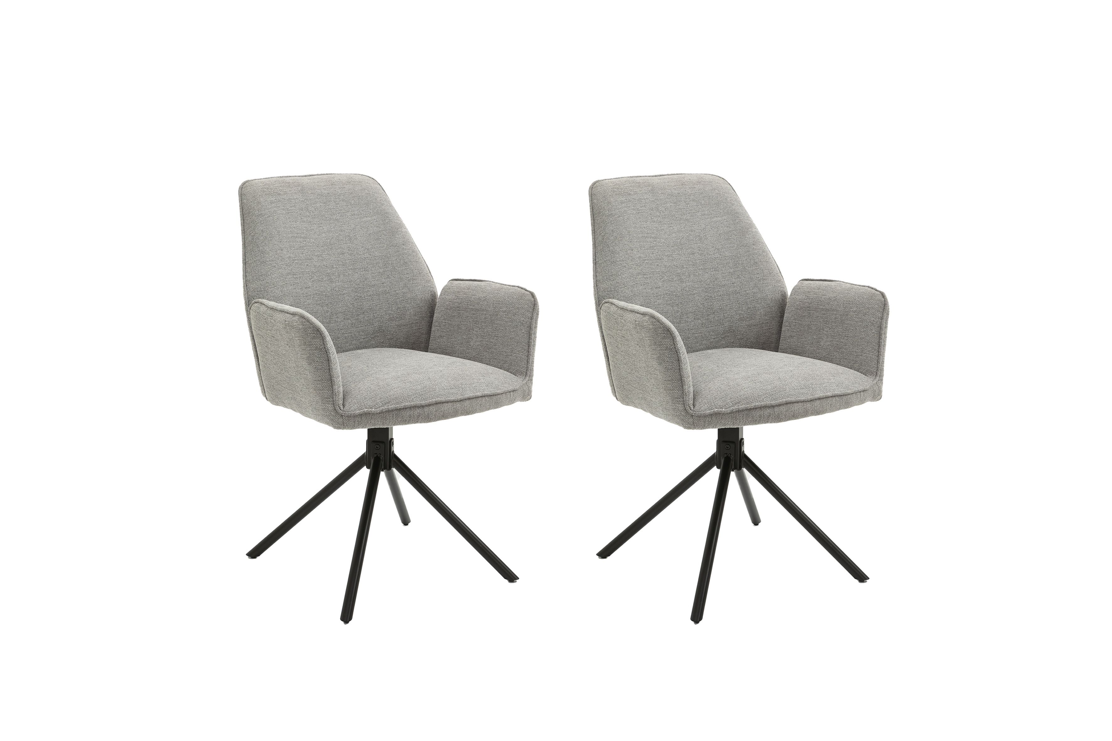 byLIVING Esszimmerstuhl BLAIR, 2-er Set, Webstoffbezug hellgrau, Gestell schwarz 